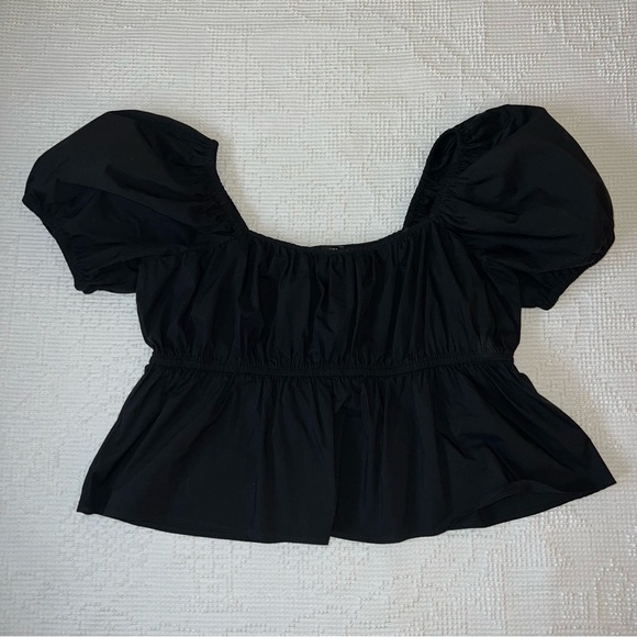 Express Tops - Express Black Puff Sleeve Blouse